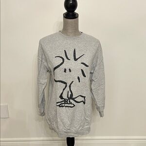 H&M Peanuts Gray Graphic Sweatshirt